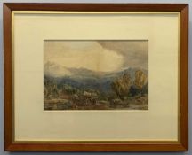 British School, 20th century, landscape scene with staffage, watercolour, 9x14ins, 24x19.5ins