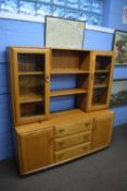 Ercol light elm display sideboard, 155cm wide x 161 cm high x 43 cm deep Appears in good used