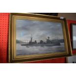 E.Fitzgerald (British, 20th century) oil on canvas, signed and dated 1918, framed, 12x17.5ins, 15.