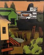 Lockwood Dennis (American, 20th Century), 'Duwamish Waterway', woodblock, signed and inscribed