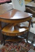 19th Century mahogany corner wash stand, 80cm high