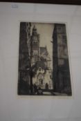 Noel Spencer, a group of etchings, Tamworth Mill, St Etienne, Paris and Gisors, various sizes, all