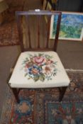 Set of nine 19th Century mahogany dining chairs with floral tapestry seats