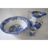 Quantity of Masons washbasin set including large bowl and jug and a smaller spill vase, all with