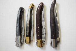 Bag containing four Laguiole penknives