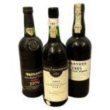 Four bottles of port - Harveys Vintage port 1985, Calem LBV Port, 1994, Taylors LBV port, 1979 and