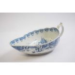 Worcester porcelain sauce boat circa 1770, decorated with the Doughnut Tree pattern (small rim
