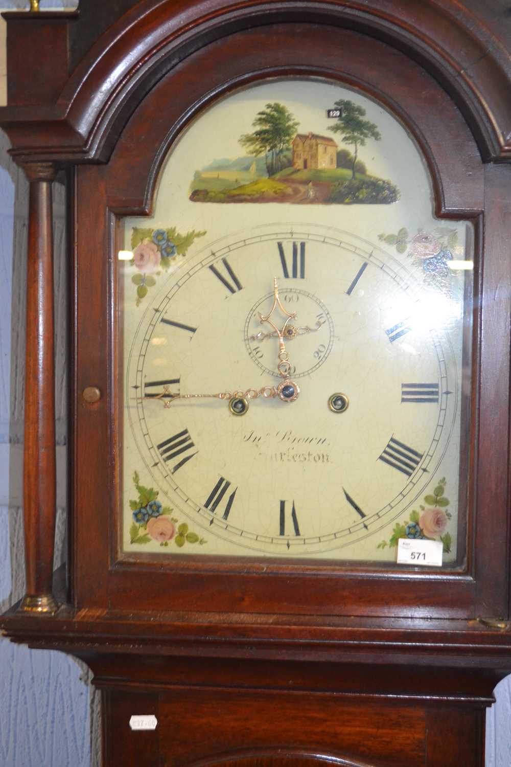 Jonathan Brown, Harleston, 18th Century oak long case clock with painted arched dial and an eight - Image 2 of 2