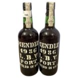Two bottles of Mendiz LBV Port, 1986