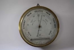 Barometer in metal case