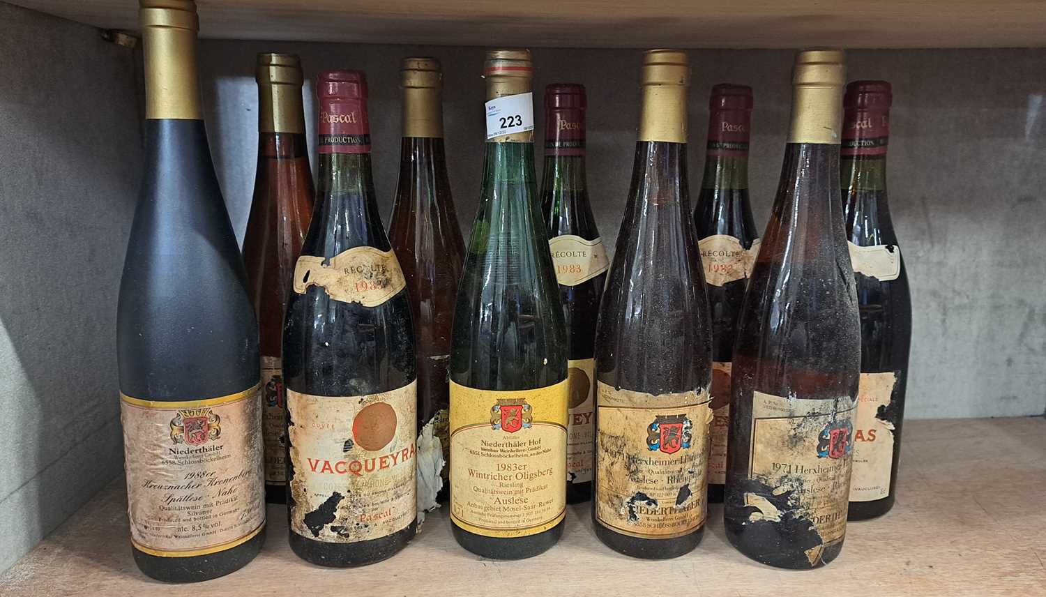 Ten mixed bottles, Niederhaler 1988, Vacqueyras Pascal x 4, Niederhaler Hof 1983, 1971 Her heifer - Image 2 of 2