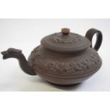 Stone ware teapot with floral design and relief by Schiller & Gerbing