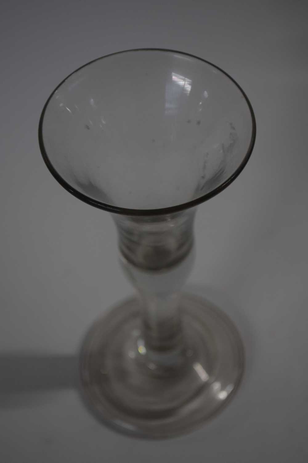 Vintage wine glass, the bell and bowl above a clear stem and folded foot, 17cm high - Image 2 of 2
