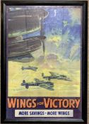 "Wings for Victory More Savings - More Wings" WWII poster, after Frank Wooton (British,1911-98),