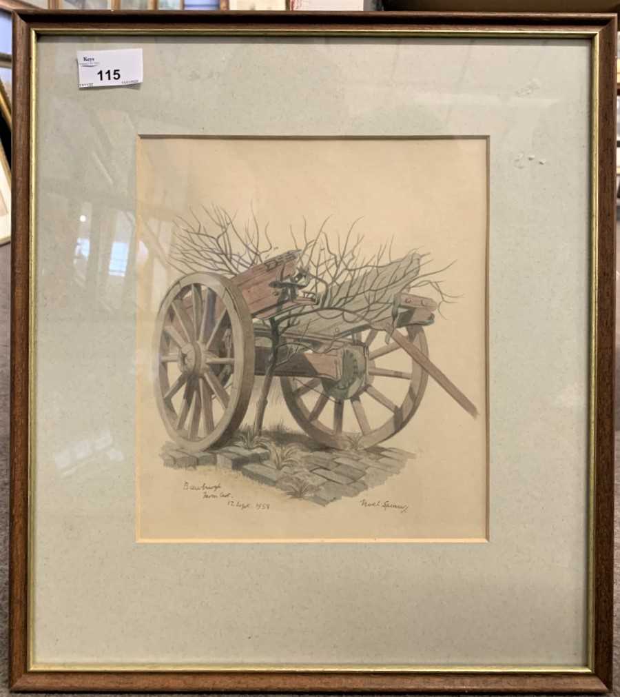 Noel Spencer (British, 20th century), Bawburgh Farm Cart, watercolour, signed and dated 12 Sept,