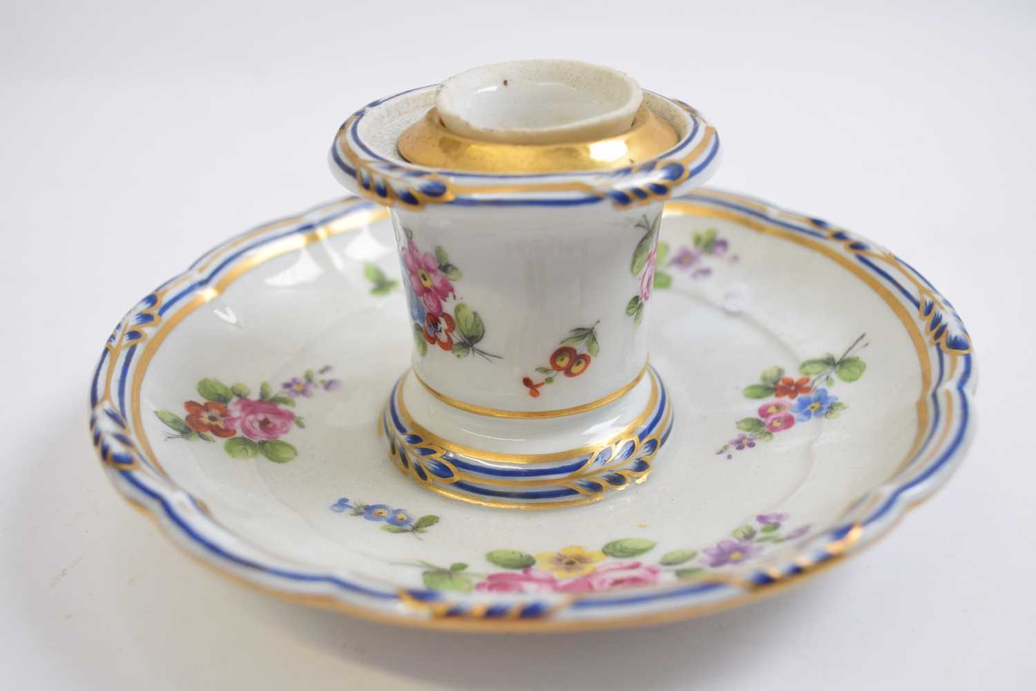 Sevres style ink well with floral decoration - Image 2 of 3