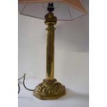 Table lamp with brass column