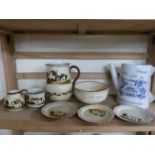 Mixed Lot: Torquay Pottery wares to include a range of jugs, bowl, pin dishes etc together with a