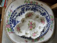 Mixed Lot: Indian Tree pattern meat plate and others