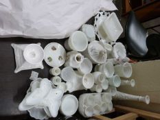 Mixed Lot: Various pressed glass and ceramic items to include vases, egg cups, candlesticks etc