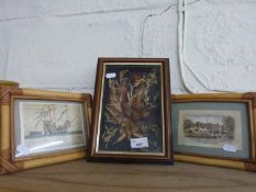 Mixed Lot: Two framed prints and a dried flower picture