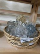 Collection of various assorted glass salt pots, candlesticks etc