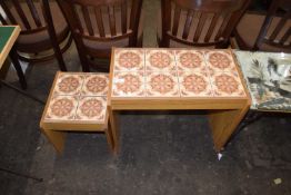 Two tile top occasional tables