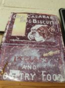 Old Calabar Dog Biscuits advertising tin sign, height 40cm, width 30cm