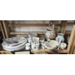 Mixed Lot: Various assorted floral decorated ceramics to include a small Herend porcelain basket