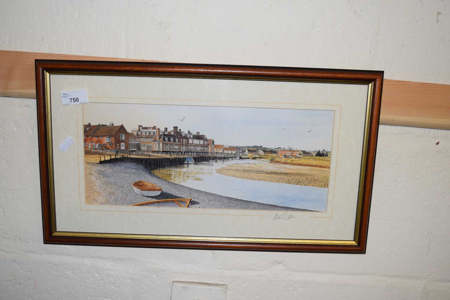 Andrew Dibben, Blakeney, Norfolk, coloured print, framed and glazed