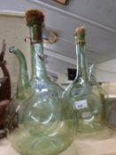Pair of continental glass decanters
