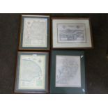 Mixed Lot: Various framed maps to include local interest