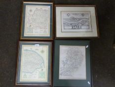 Mixed Lot: Various framed maps to include local interest