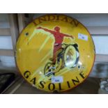 Enamel Indian Spirit Gasoline sign