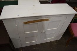 Painted pine two door cupboard, 120cm wide