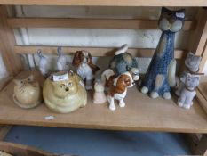 Mixed Lot: Assorted animal ornaments to include a Beswick King Charles Spaniel (a/f)