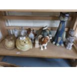 Mixed Lot: Assorted animal ornaments to include a Beswick King Charles Spaniel (a/f)