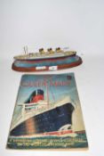 Danbury Mint model of The Titanic together with souvenir magazine of the RMS Queen Mary