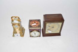 Small mantel clock by Garrard & Co, London together with two others (3)