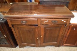 Late Victorian mahogany two door, two drawer sideboard