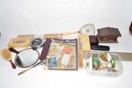 Mixed Lot: Various dressing table mirrors, brushes plus slide rules, The Beatles boxed coasters,