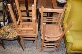 Two retro kitchen stools and a similar pair of kitchen chairs (4)