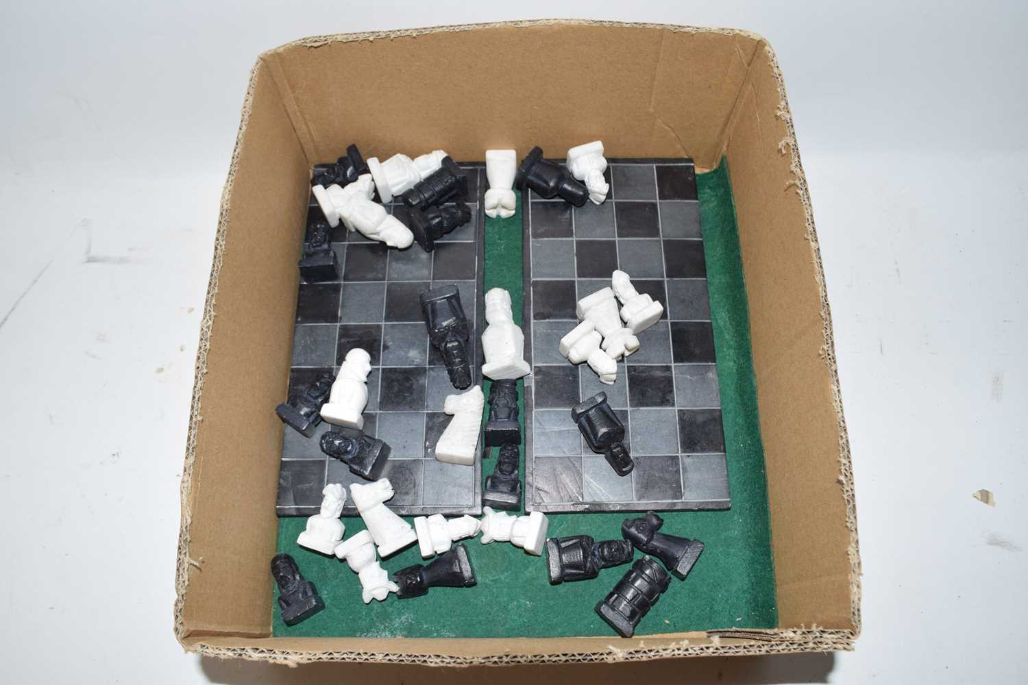 A stone chess set