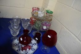 Mixed Lot: Various drinking glasses, cake stands etc