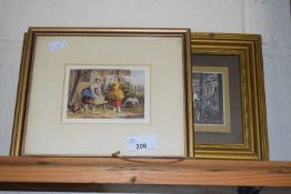 Collection of four 19th Century coloured prints with the label Christies New Hall Volt to the