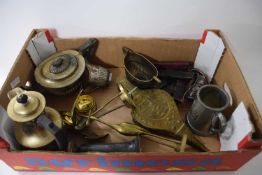 Box of mixed items to include silver plated tea set