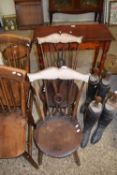 Pair of late 19th Century circular seated side chairs