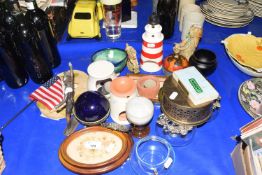 Mixed Lot: Various assorted ceramics, small dried flower pictures, reproduction Roman bust etc