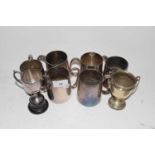 Mixed Lot: Small silver plated tankards, trophies etc