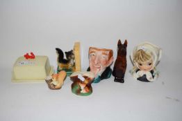 Mixed Lot: Character jugs, butter dish and other items